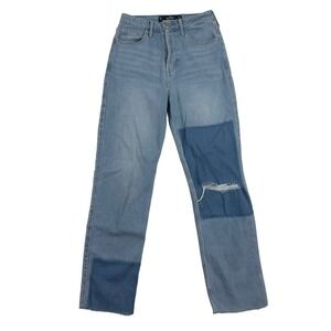 NWT Hollister Ultra High Rise Vintage Straight Light Wash Denim Jeans Sz 25 1R